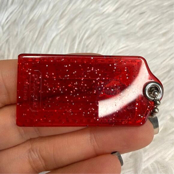1.5" Coach Poppy Red Fob Bag Charm Hang tag Hangtag - Picture 2 of 2